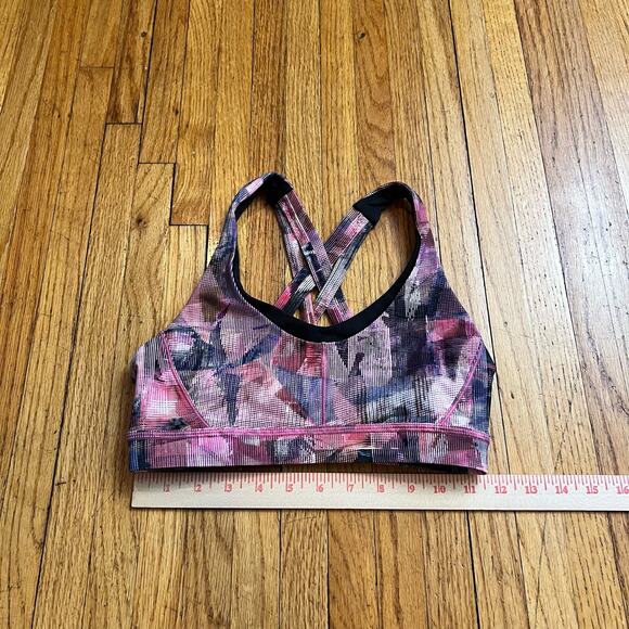 Lululemon Stash N’ Run Bra Womens 4 Sun Dazed Multi Pink / Super Dark W2ASTS - Picture 5 of 6